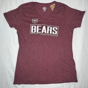 New! Missouri State University Bears Women’s Shirt, Large Maroon V-Neck Fan Wear